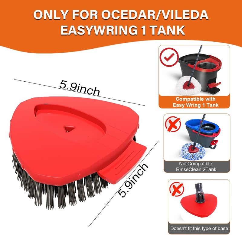 Fatmass Scrub Brush Mop Head Replacement Compatible with O Cedar EasyWring 1 Tank Spin Mop,New Upgrade Stiff Bristle Shower Brush Scrubbing Brush Cleaning Brush for Bathroom, Kitchen, Tub, Tile - Image 2